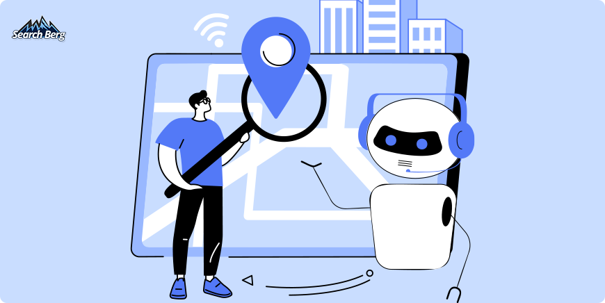 Illustration of AI-powered local SEO strategies, focusing on local search optimization.