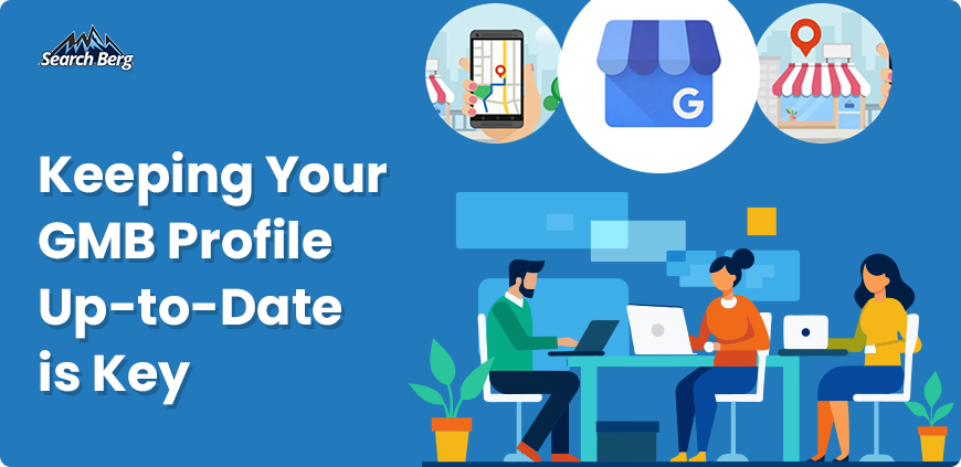 A graphic stating that keeping GMB Profiles up-to-date