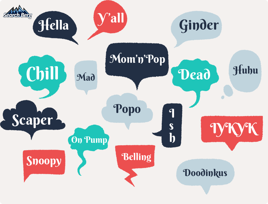 Various types of regional slang from across the USA.