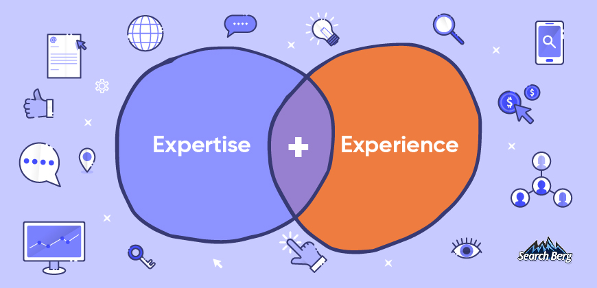 A Venn diagram showcasing the intersection of expertise and experience in white label SEO.