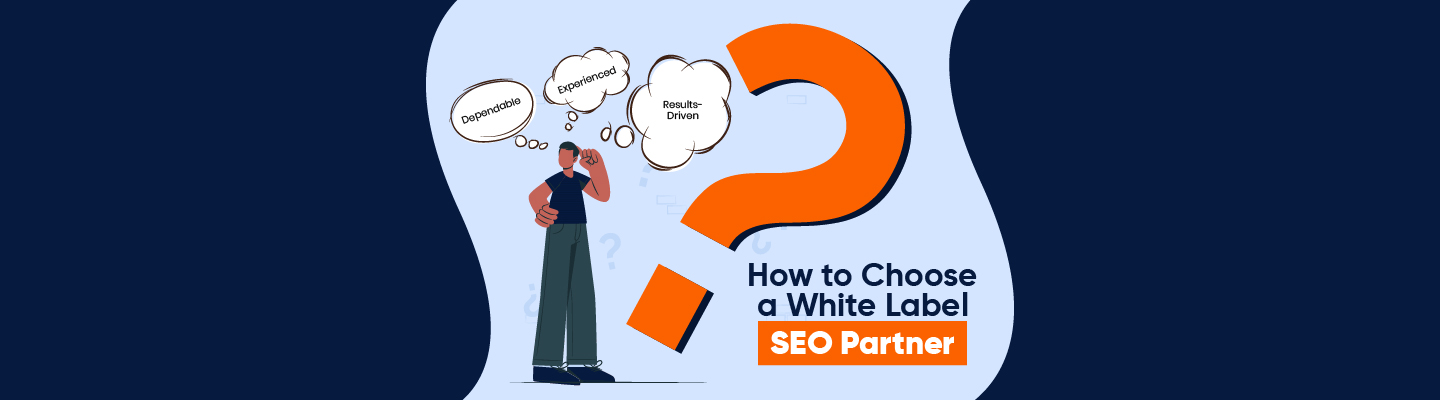 A professional contemplating white label SEO approaches to choose the right company.