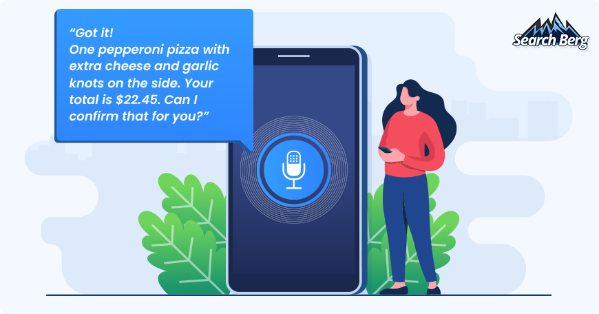 An AI-powered assistant taking a customer's phone order.